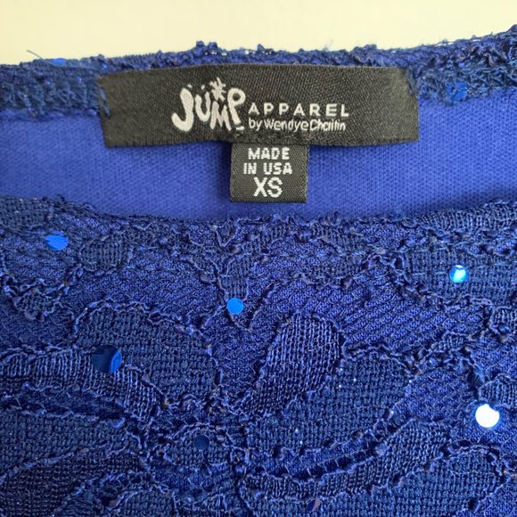 Blue Lace Skater Semi Formal Dress - Picture 2 of 2